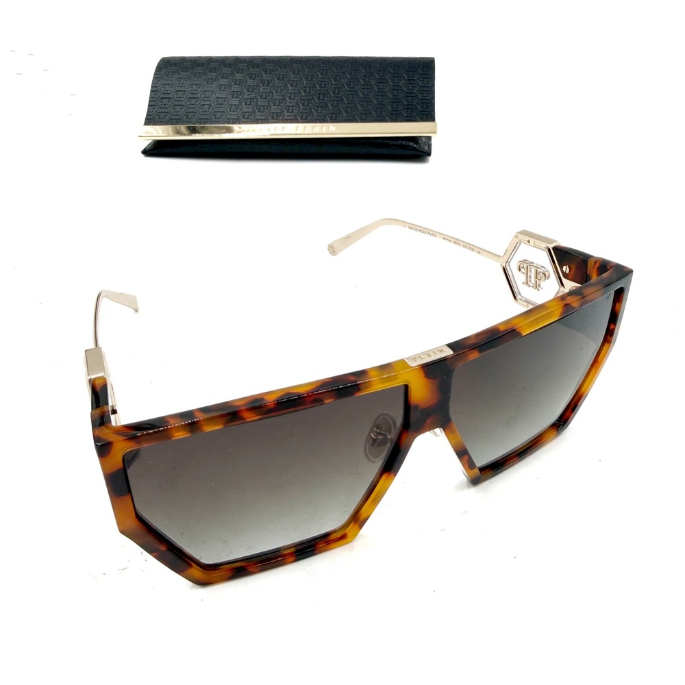 Philipp Plein Space Rock Sunglasses Tortoise Gold Geometric Titanium Women